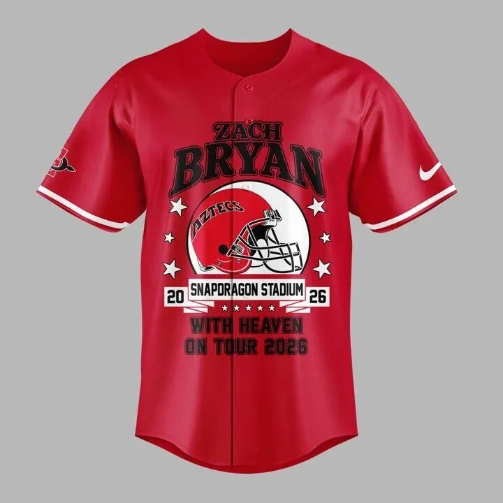 2026 Baseball Jersey for San Diego State Aztecs Featuring Zach Bryan's Heaven On Tour