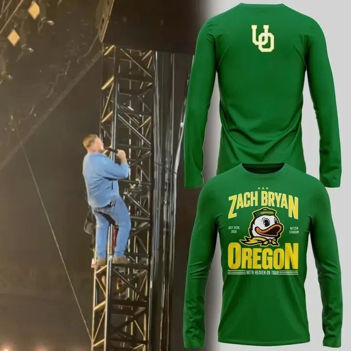 Heaven On Tour Long Sleeve T-Shirt featuring Zach Bryan and Oregon Ducks Football