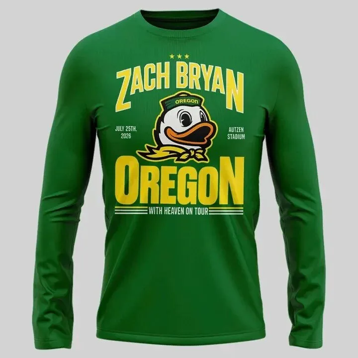 Heaven On Tour Long Sleeve T-Shirt featuring Zach Bryan and Oregon Ducks Football