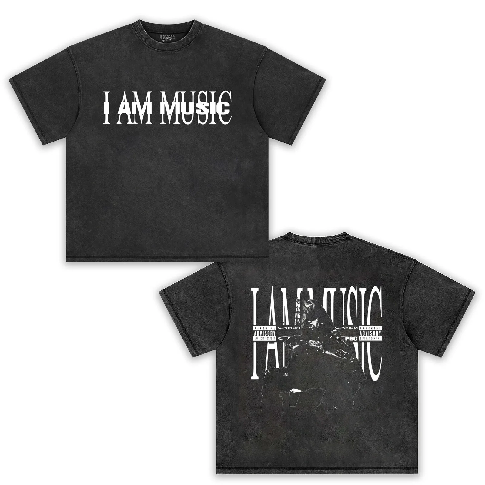 Black T-Shirt featuring Playboi Carti's I Am Music 2025 with Explicit Content