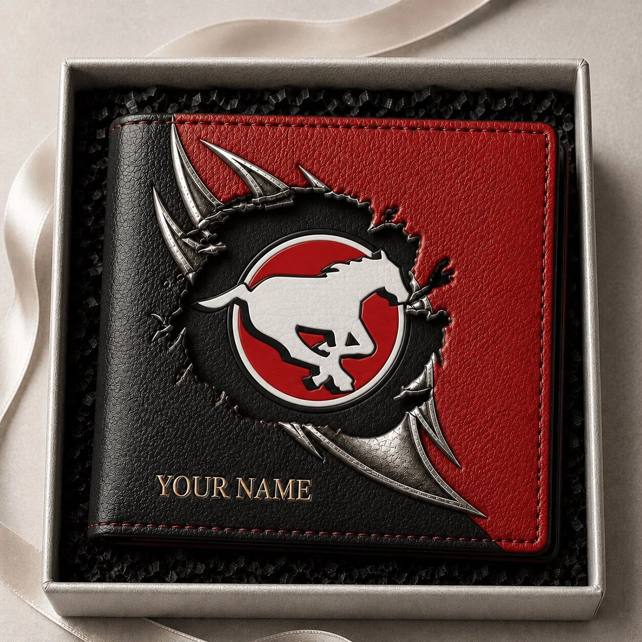 Calgary Stampeders Canadian Football League Personalized Leather Wallet
