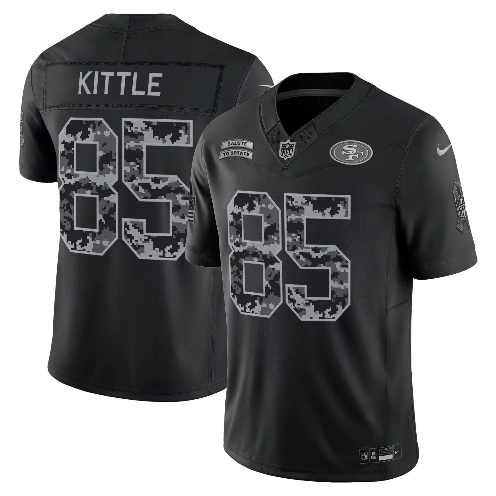 George Kittle San Francisco 49ers Salute to Service Black Football Jersey