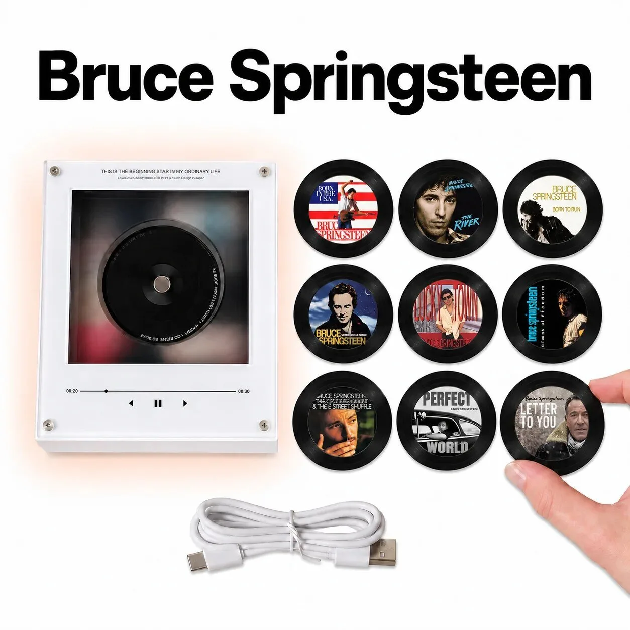Bruce Springsteen Album Cover Art Magnets Music Player Set