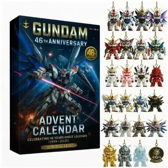 Gundam 46th Anniversary Advent Calendar with 24 Mini Figure Ornaments