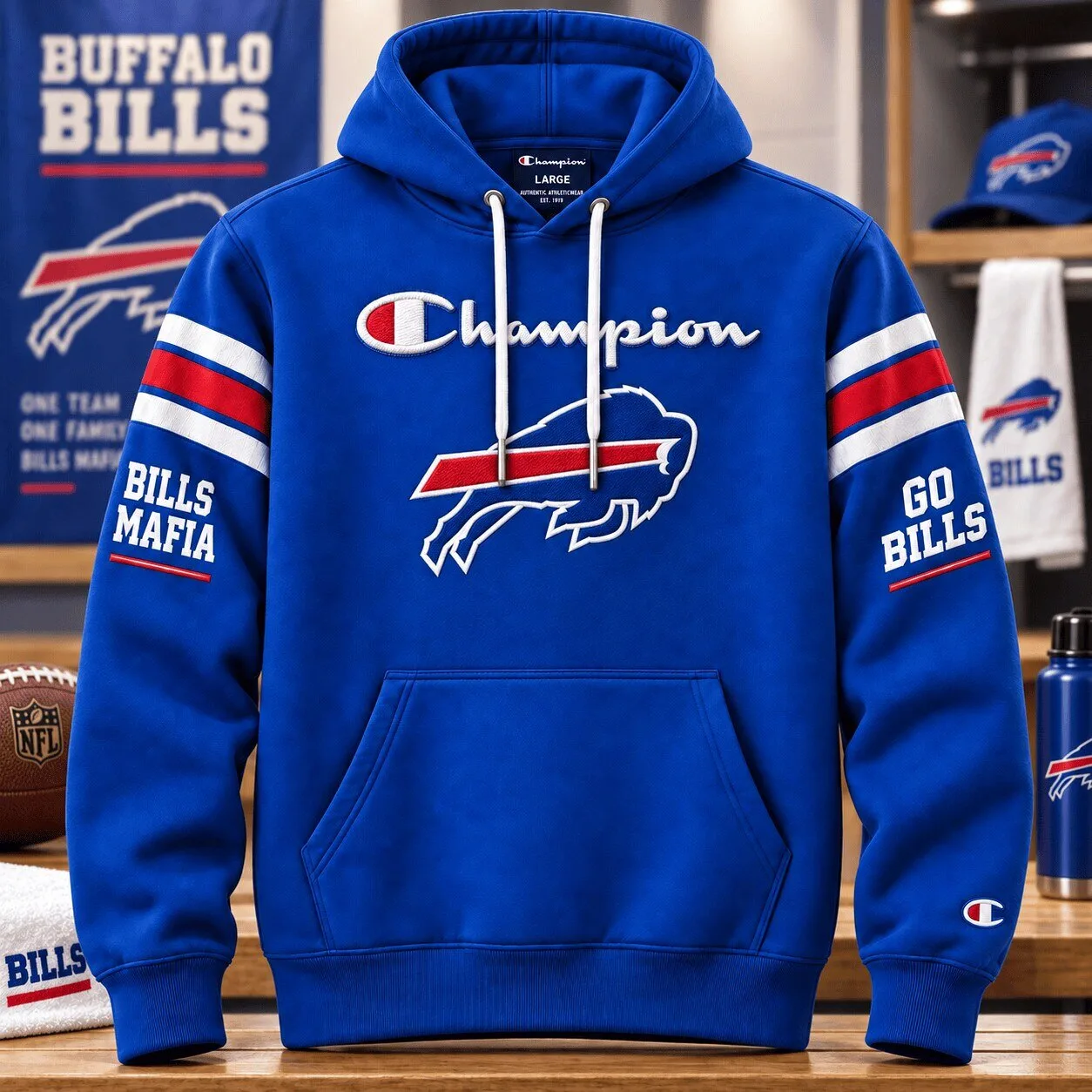 Buffalo Bills Champion Go Bills Mafia Royal Blue Pullover Hoodie 1 Buffalo Bills Champion Go Bills Mafia Royal Blue Pullover Hoodie