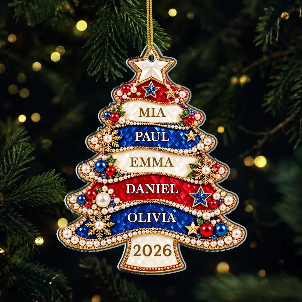 Personalized Family Names Christmas Tree Acrylic Ornament Personalized Family Names Christmas Tree Acrylic Ornament