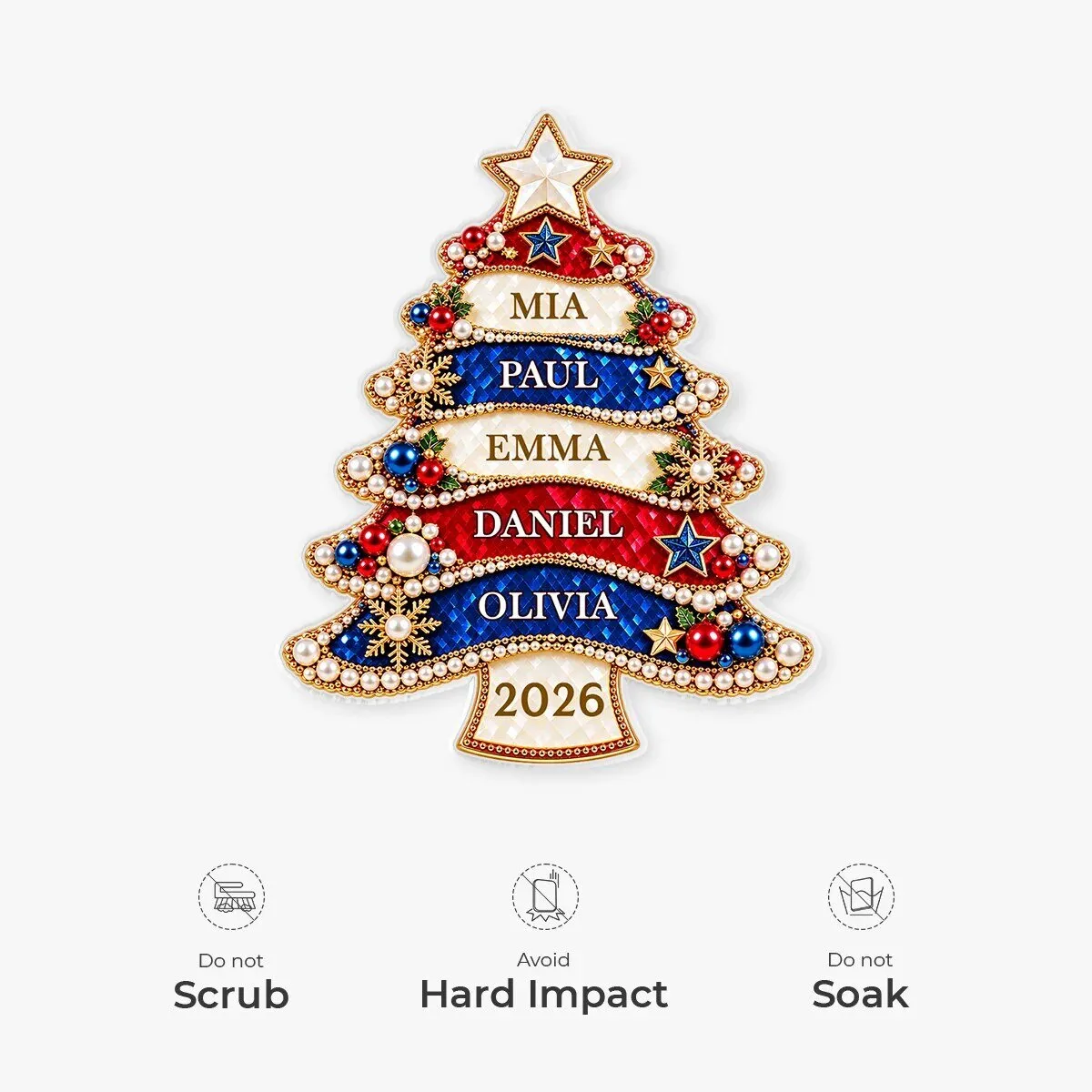 Personalized Family Names Christmas Tree Acrylic Ornament 10 Personalized Family Names Christmas Tree Acrylic Ornament