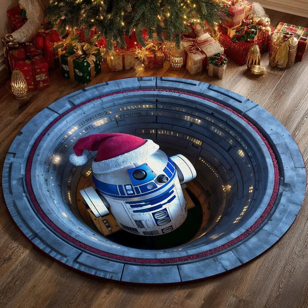 Star Wars R2-D2 Christmas Droid Pit Round Area Rug