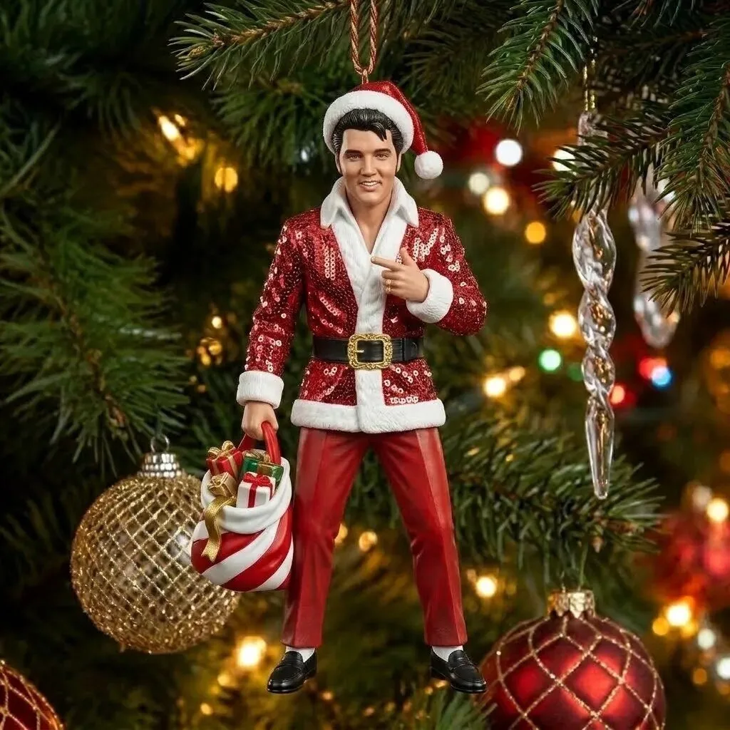 Elvis Presley King of Rock and Roll Christmas Tree Holiday Ornament Decoration