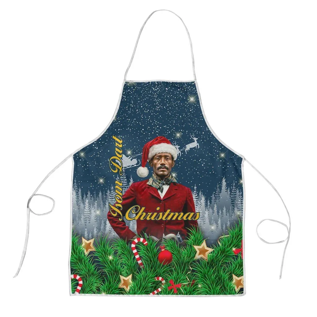 Isom Dart Christmas Cowboy Santa Western Snow Winter Apron