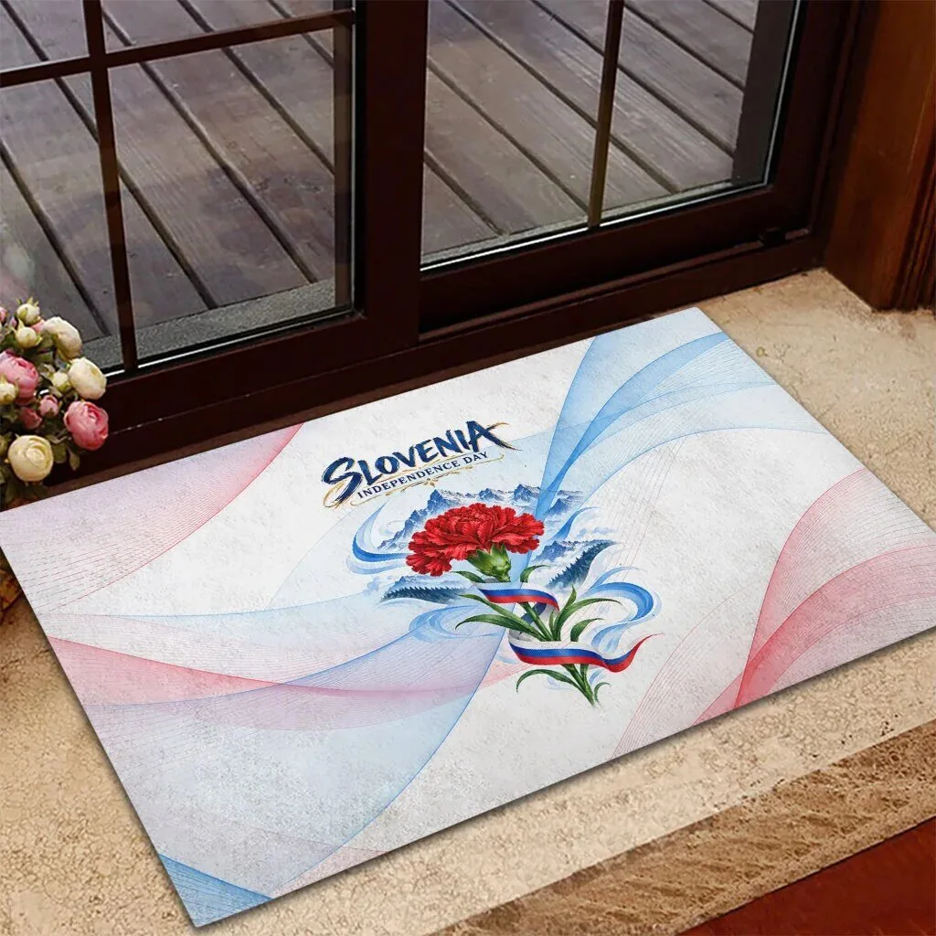 Slovenia Independence Day Red Carnation Flower Mount Triglav Flag Patriotic Doormat 8 Slovenia Independence Day Red Carnation Flower Mount Triglav Flag Patriotic Doormat