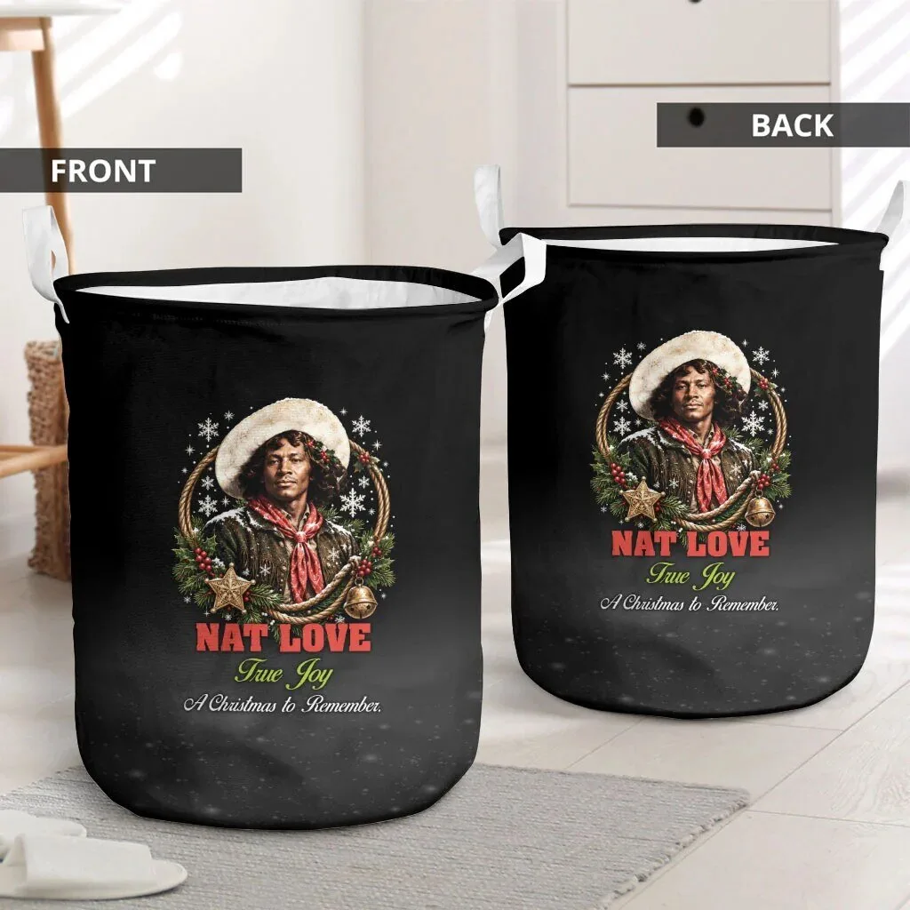 Nat Love Wild West Christmas Portrait Art Holiday Laundry Hamper