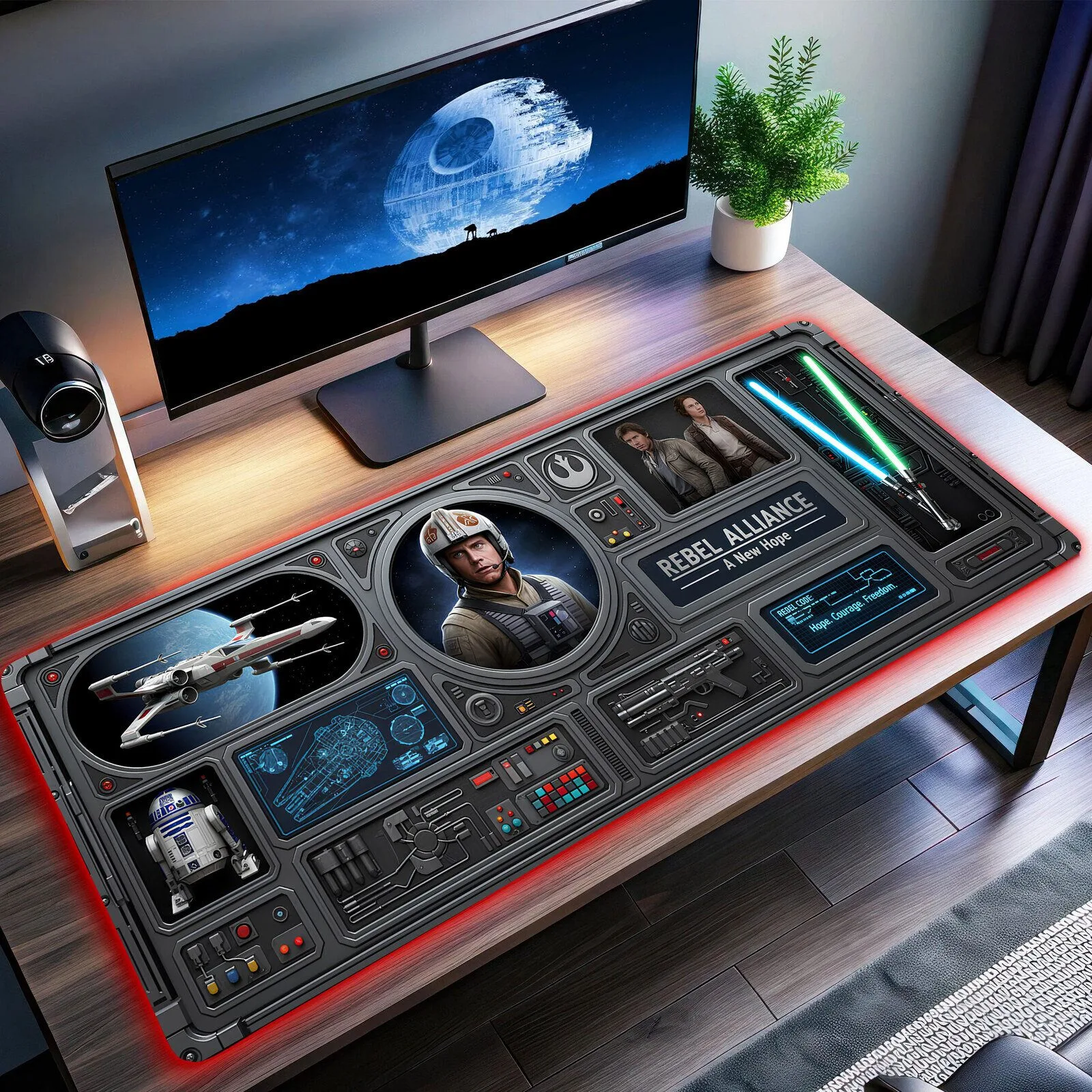 Star Wars Rebel Alliance A New Hope LED Gaming Mouse Pad Desk Mat