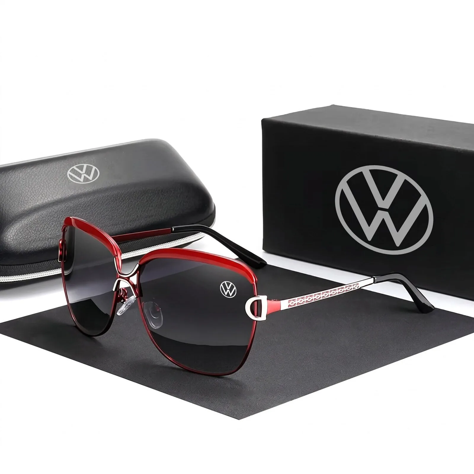 Volkswagen Women's Fashion Polarized UV400 Red Frame Sunglasses