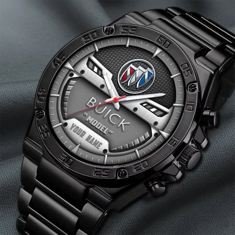 Buick Custom Name Model Logo Black Steel Wristwatch 19 Buick Custom Name Model Logo Black Steel Wristwatch