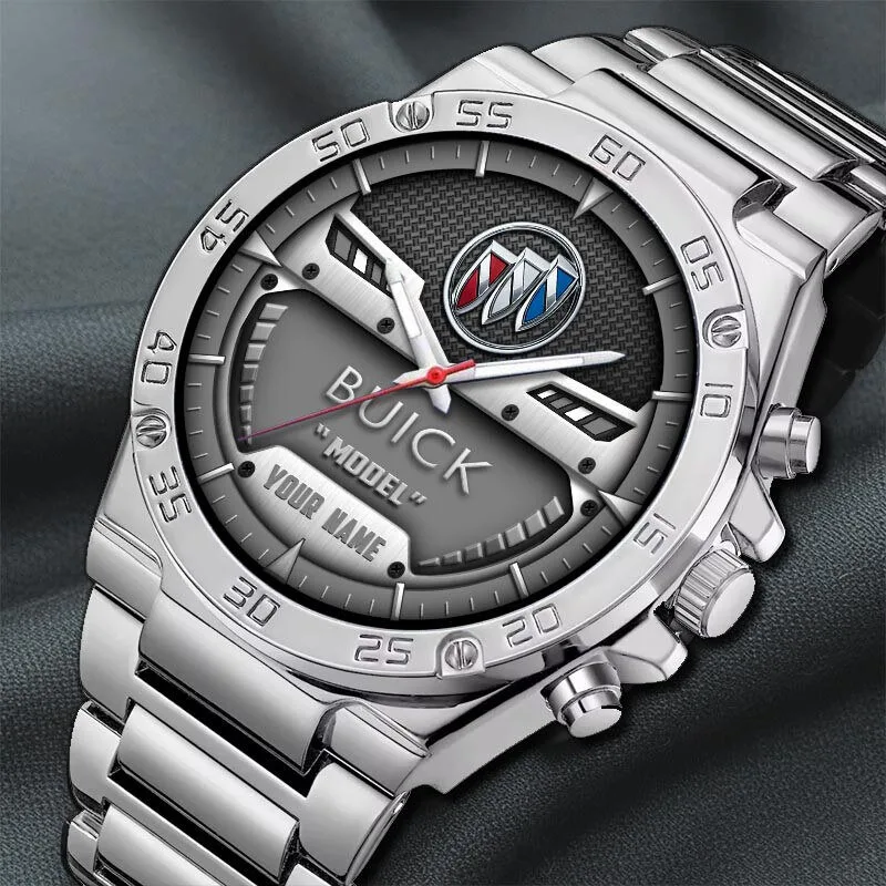 Buick Custom Name Model Logo Black Steel Wristwatch 20 Buick Custom Name Model Logo Black Steel Wristwatch