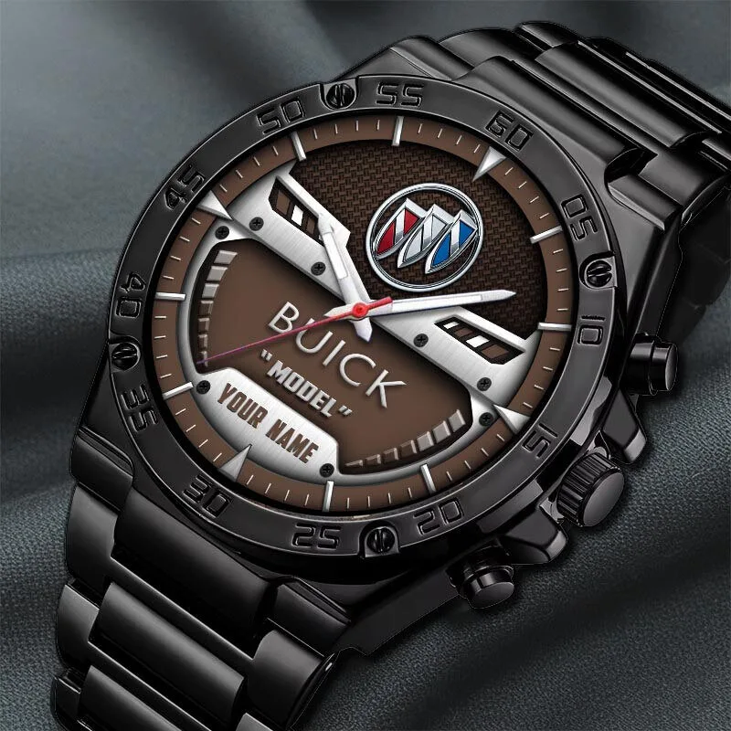Buick Custom Name Model Logo Black Steel Wristwatch 21 Buick Custom Name Model Logo Black Steel Wristwatch
