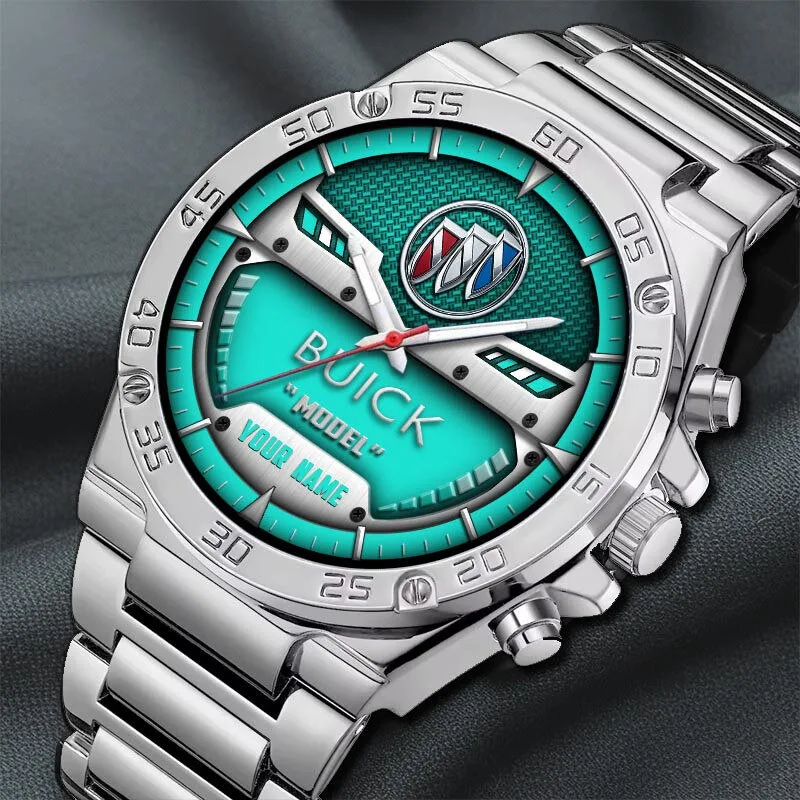 Buick Custom Name Model Logo Black Steel Wristwatch 23 Buick Custom Name Model Logo Black Steel Wristwatch