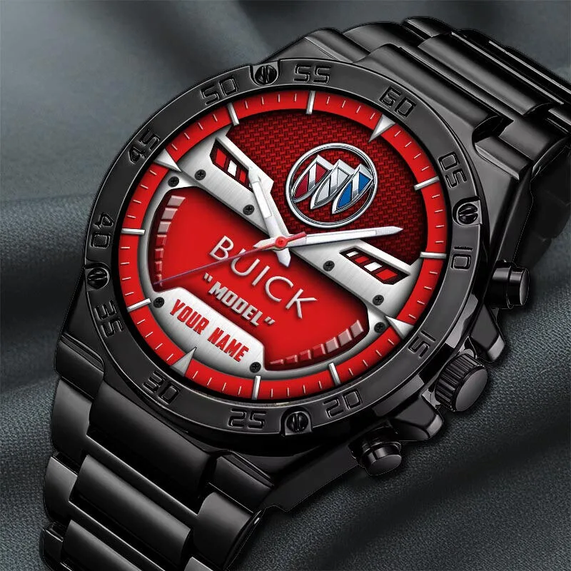 Buick Custom Name Model Logo Black Steel Wristwatch 27 Buick Custom Name Model Logo Black Steel Wristwatch