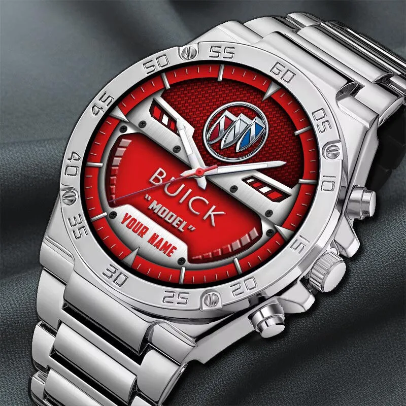 Buick Custom Name Model Logo Black Steel Wristwatch 28 Buick Custom Name Model Logo Black Steel Wristwatch