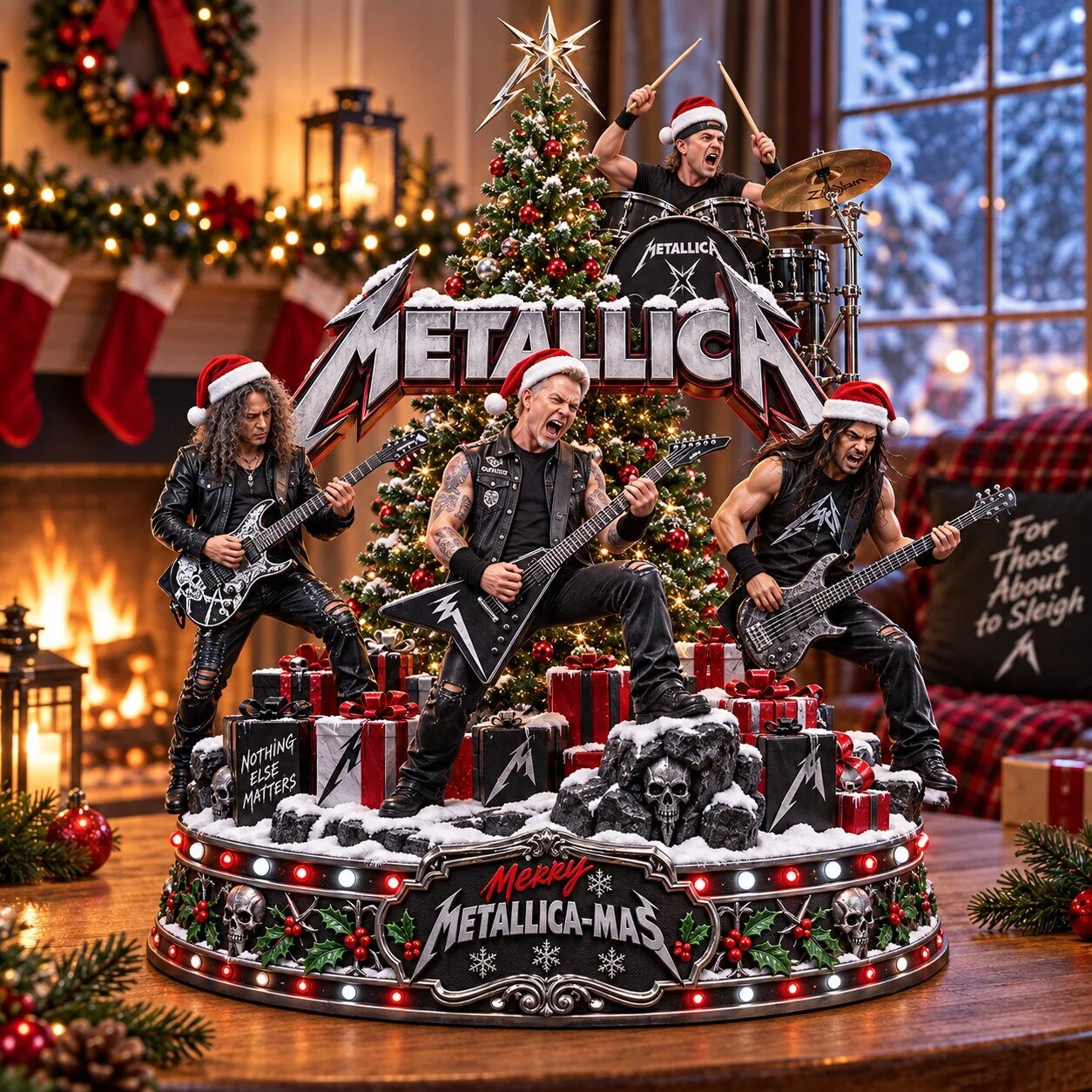 Metallica Christmas Holiday Rock Band Music Fan Gift Acrylic Plaque Ornament