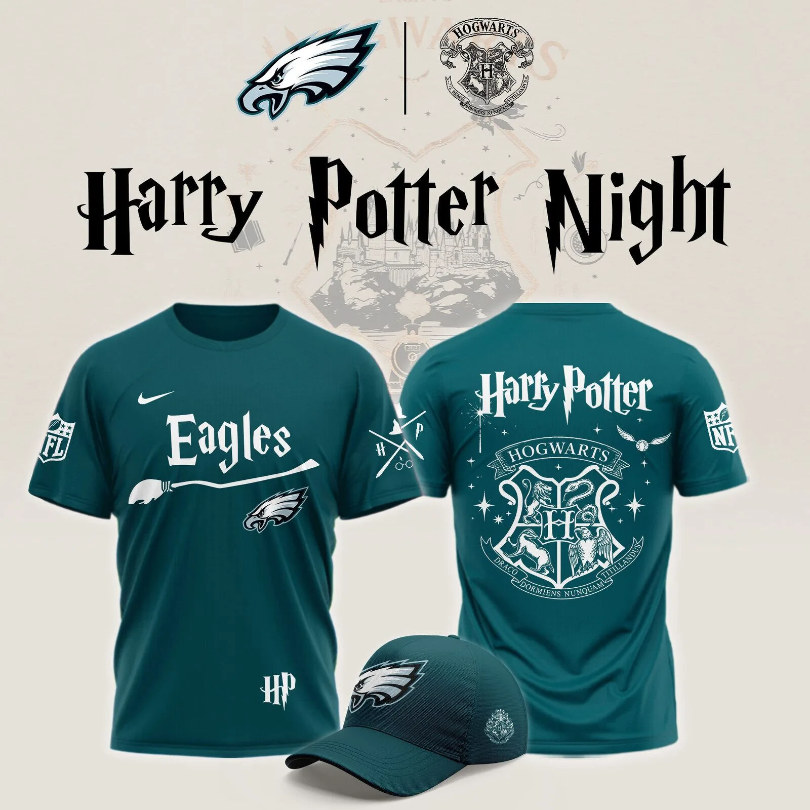 Philadelphia Eagles Harry Potter Night Limited Edition Football T-Shirt 1 Philadelphia Eagles Harry Potter Night Limited Edition Football T-Shirt