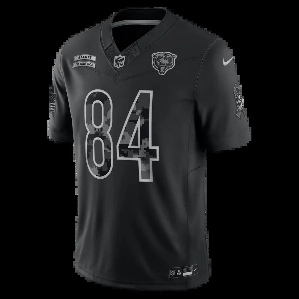Chicago Bears Colston Loveland Black Salute to Service Football Jersey 4 Chicago Bears Colston Loveland Black Salute to Service Football Jersey