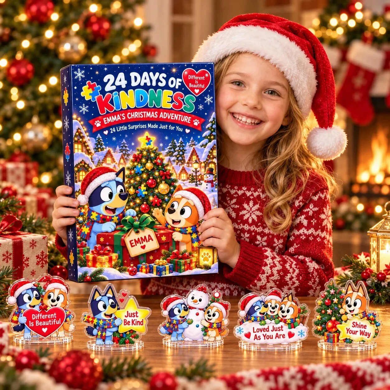 Bluey Christmas Advent Calendar with 24 Acrylic Standees and Personalized Name 2D 7 Bluey Christmas Advent Calendar with 24 Acrylic Standees and Personalized Name