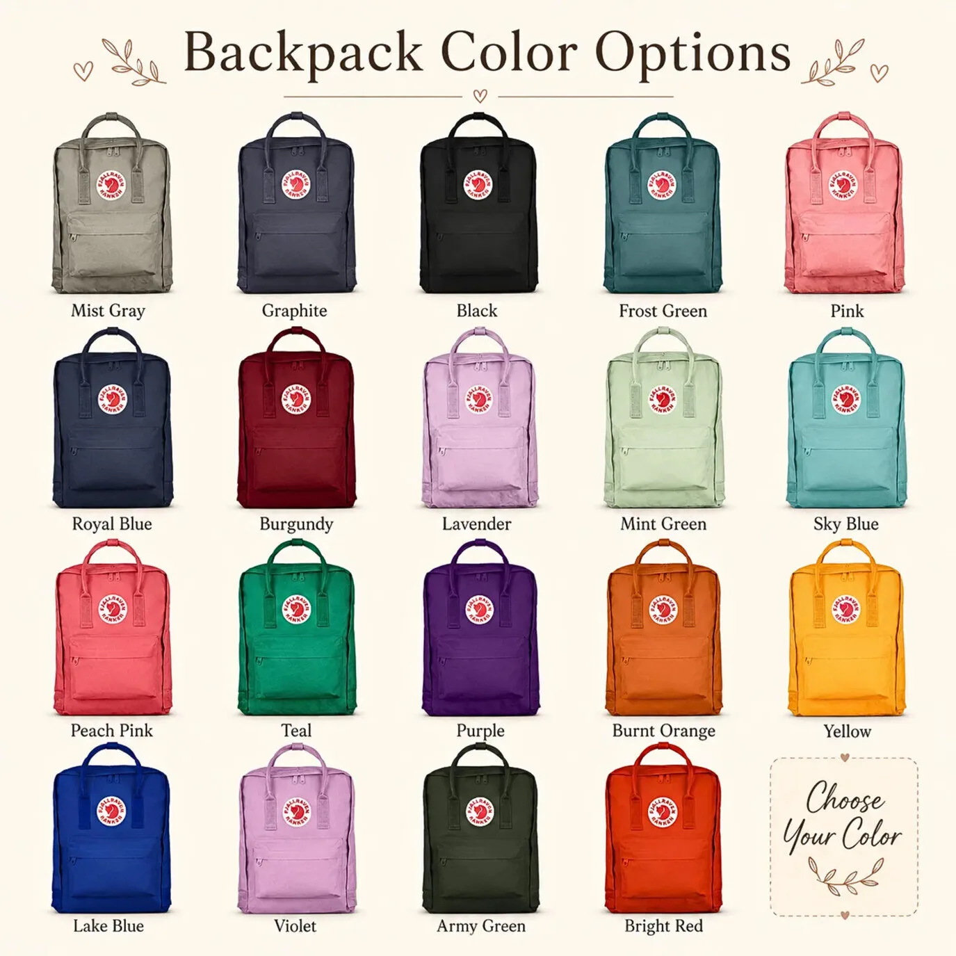 Personalized Name Fjallraven Kanken Backpack with Hello Kitty Embroidery