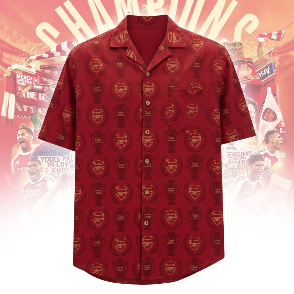 Arsenal Premier League Champions Football Club Hawaiian Shirt Arsenal Premier League Champions Football Club Hawaiian Shirt