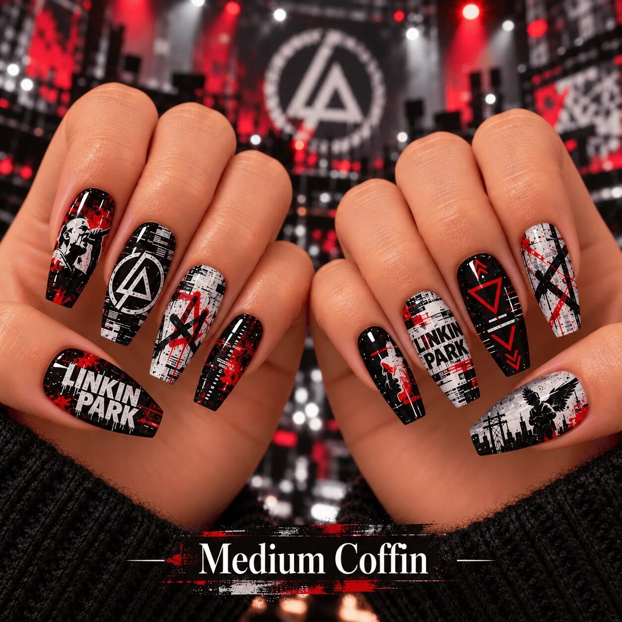 Linkin Park Hybrid Theory Album Art Press-On Nails Set