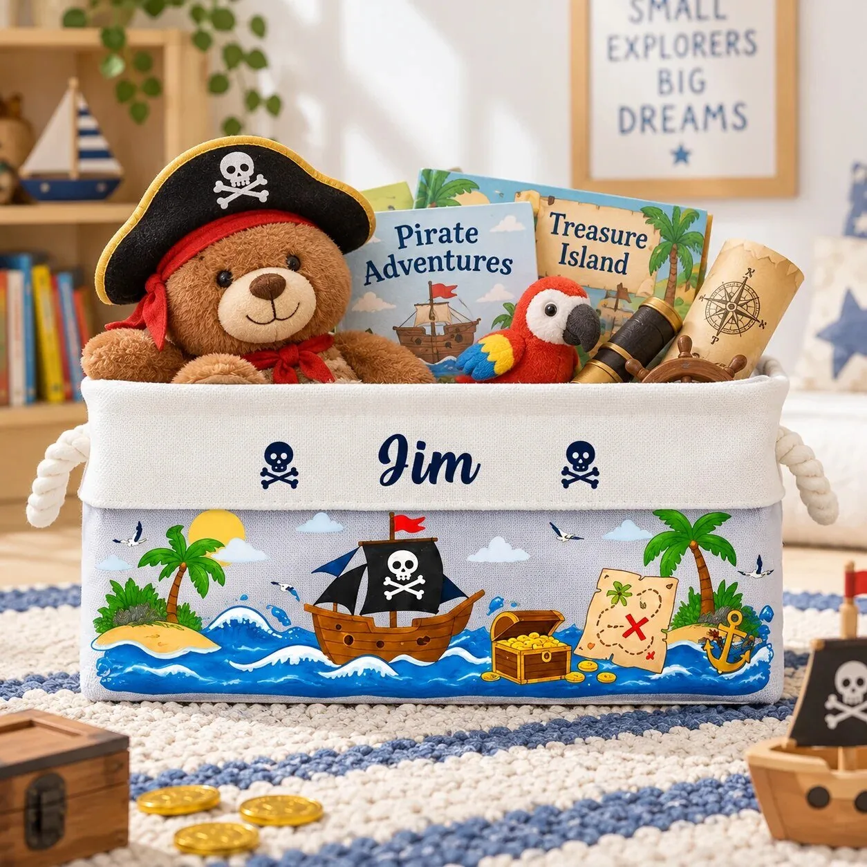 Personalized Dinosaur Toy Storage Basket for Kids, Custom Name Playroom Organizer 14 Personalized Dinosaur Toy Storage Basket for Kids, Custom Name Playroom Organizer