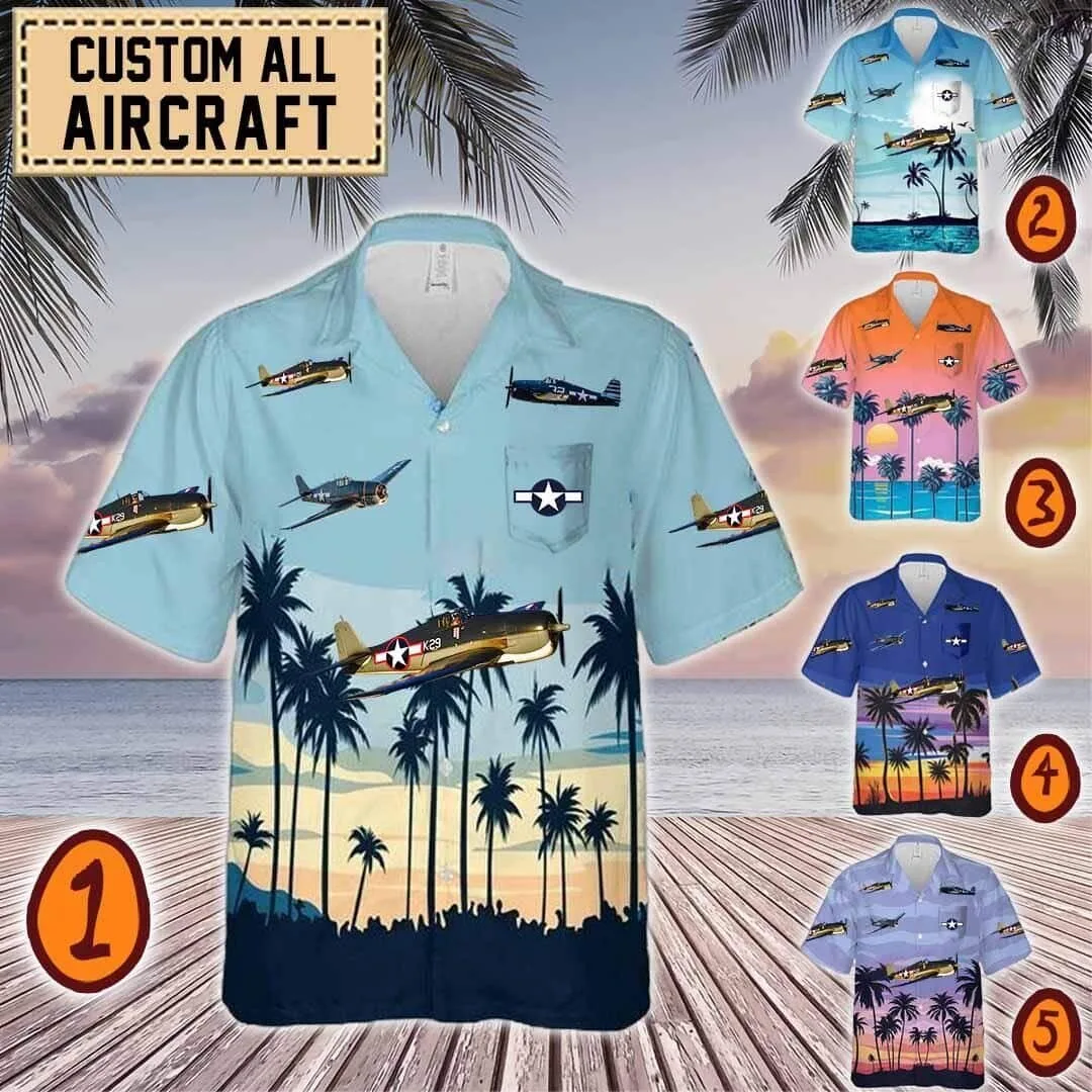 Grumman F6F Hellcat Fighter Plane Hawaiian Shirt