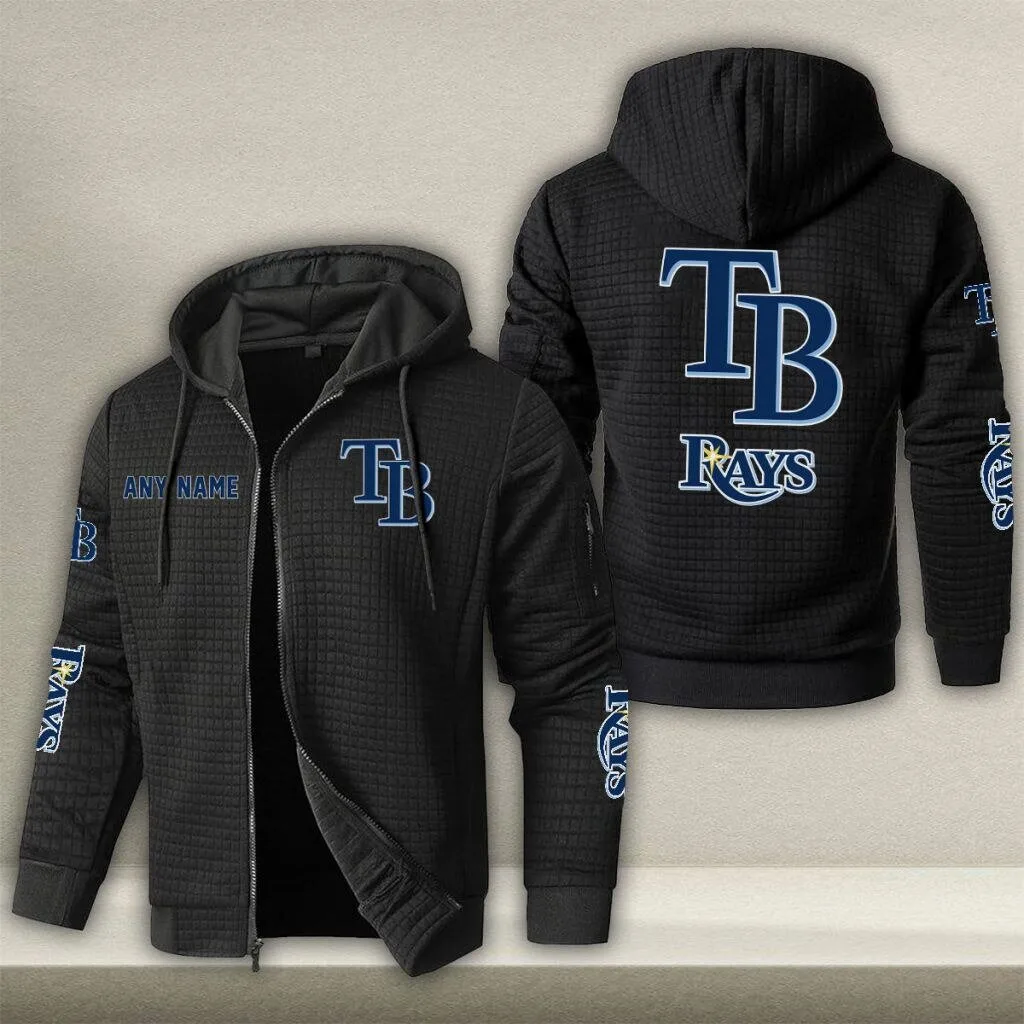Tampa Bay Rays Personalized Waffle Knit Full-Zip Hoodie