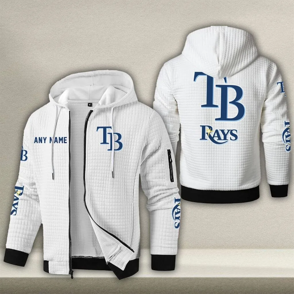Tampa Bay Rays Personalized Waffle Knit Full-Zip Hoodie