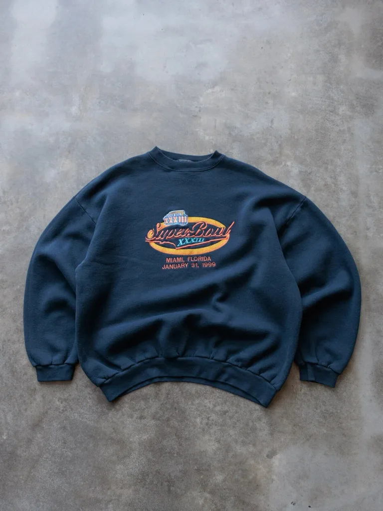 Vintage 1999 Super Bowl XXXIII Miami Florida Crewneck Sweatshirt 56 Vintage 1999 Super Bowl XXXIII Miami Florida Crewneck Sweatshirt