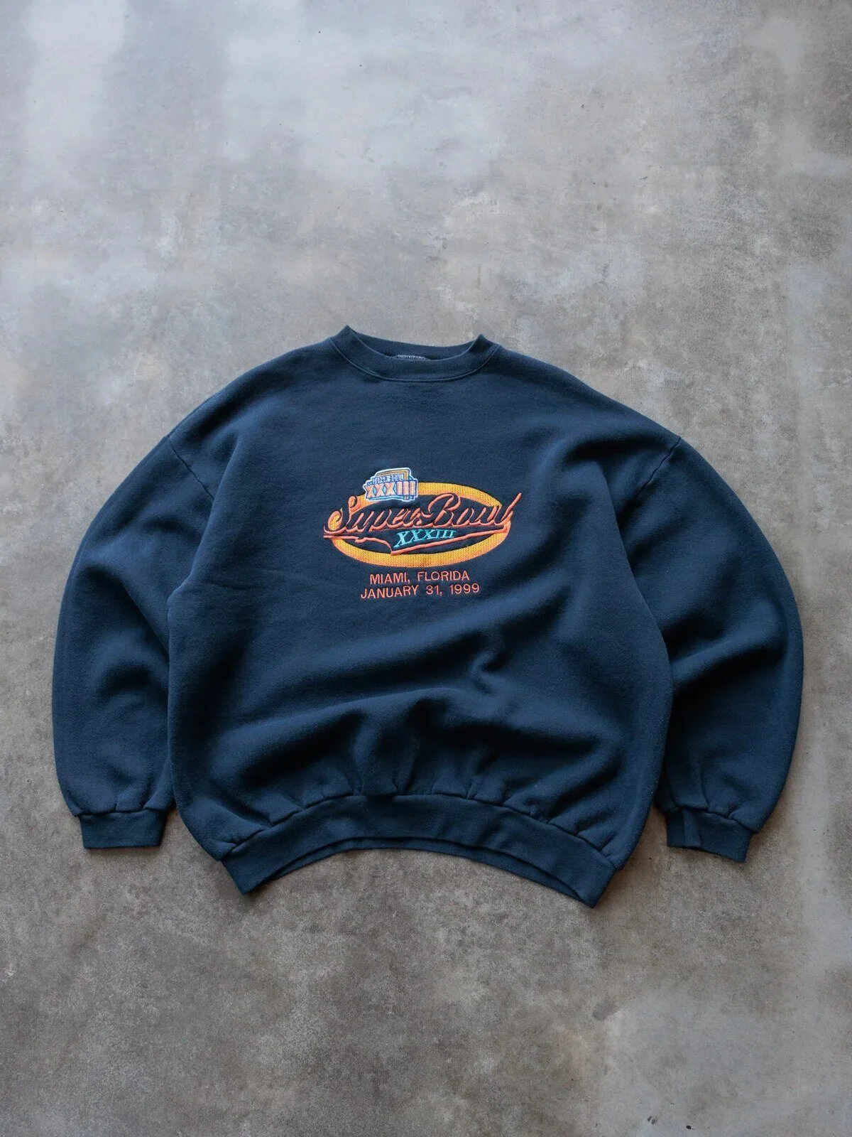 Vintage 1999 Super Bowl XXXIII Miami Florida Crewneck Sweatshirt