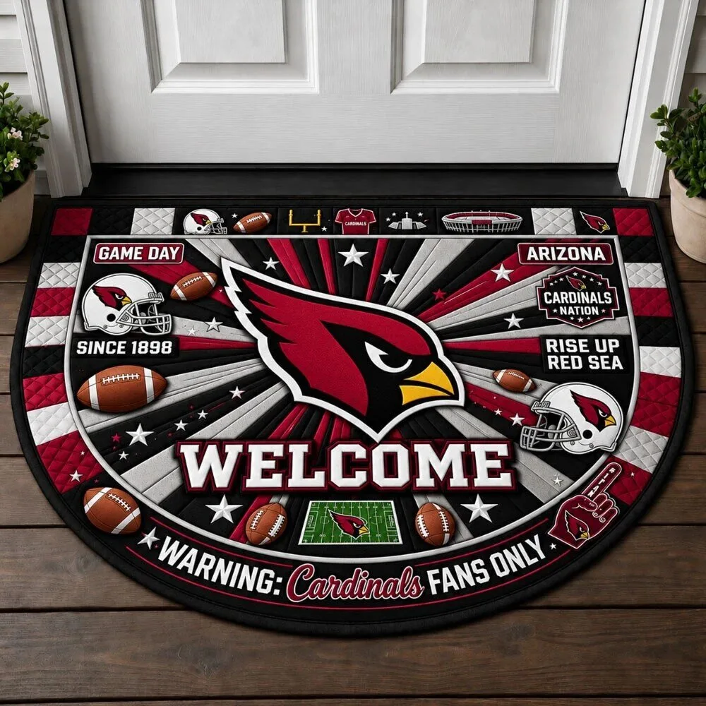 Arizona Cardinals Football Team Welcome Mat - Personalized NFL Doormat