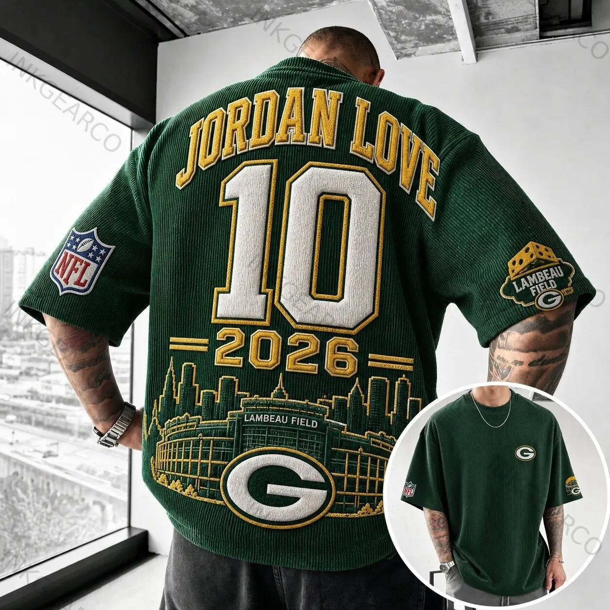 Green Bay Packers Jordan Love 10 Lambeau Field NFL Football Fan T-Shirt