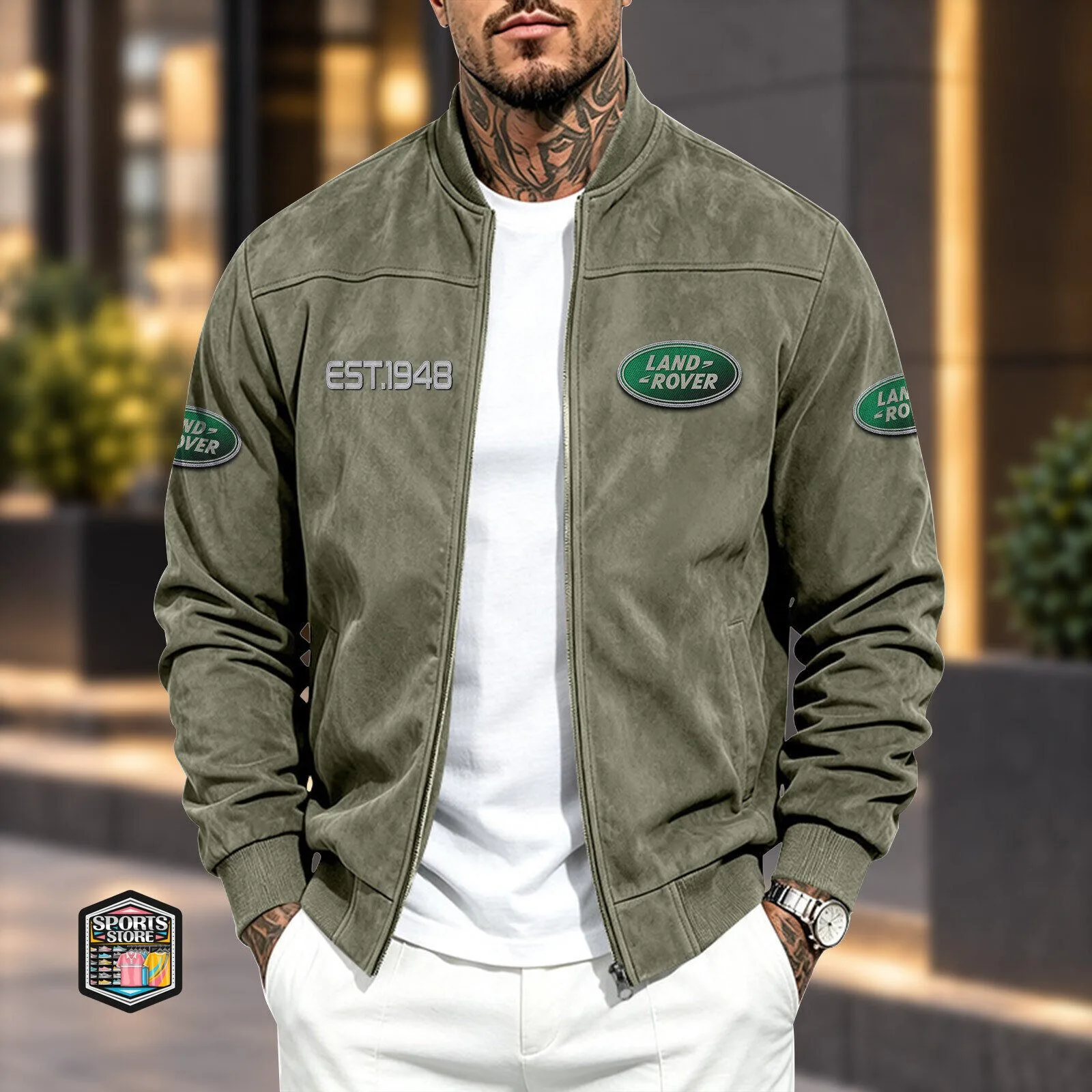 Land Rover EST.1948 Logo Embroidered Bomber Jacket