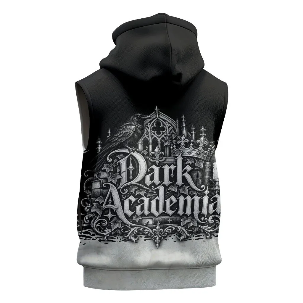 Dark Academia Raven Crown Books Sleeveless Hoodie