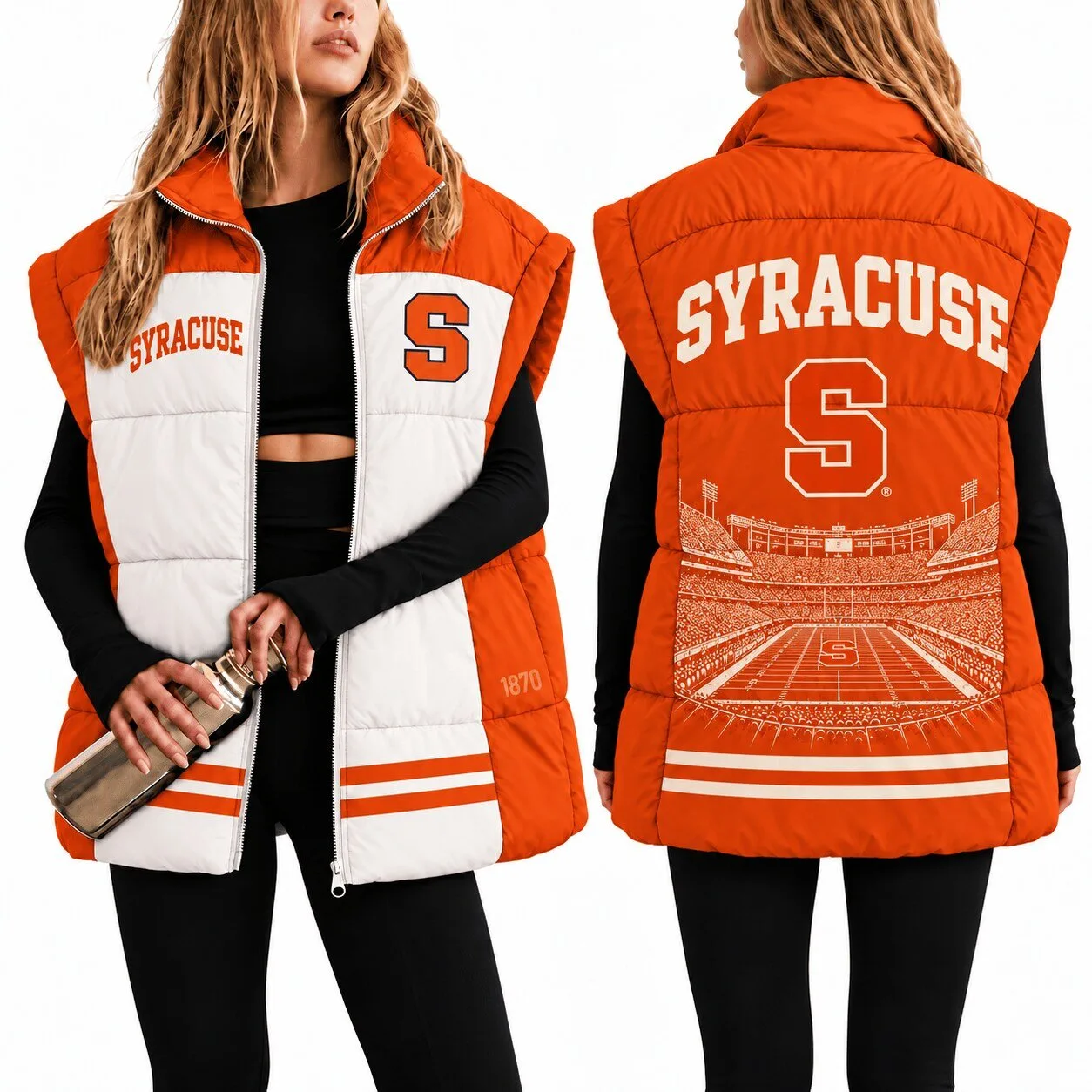 Syracuse Orange University Football Team Puffer Vest