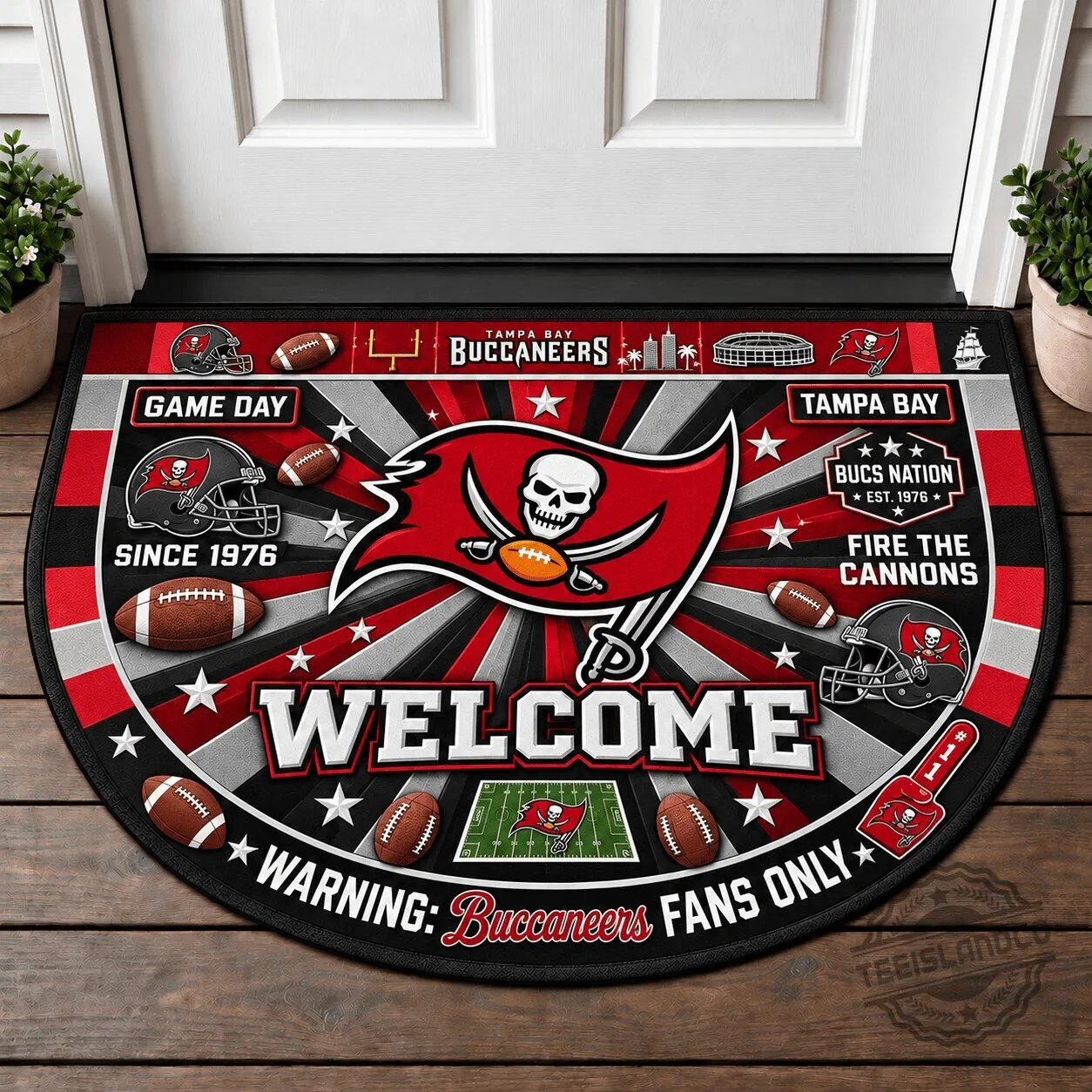 Tampa Bay Buccaneers NFL Football Team Welcome Doormat for Game Day Fans