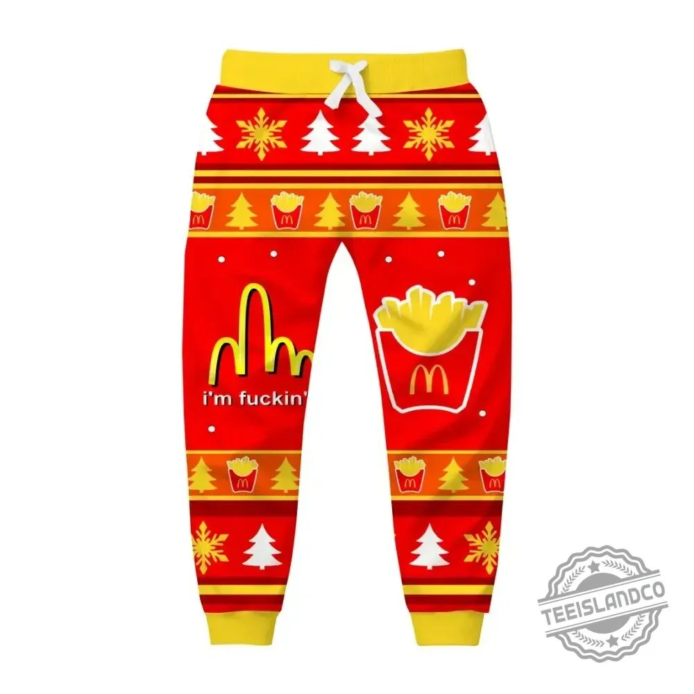 McDonald's Golden Arches Christmas French Fries Ugly Holiday Sweatpants 1 McDonald