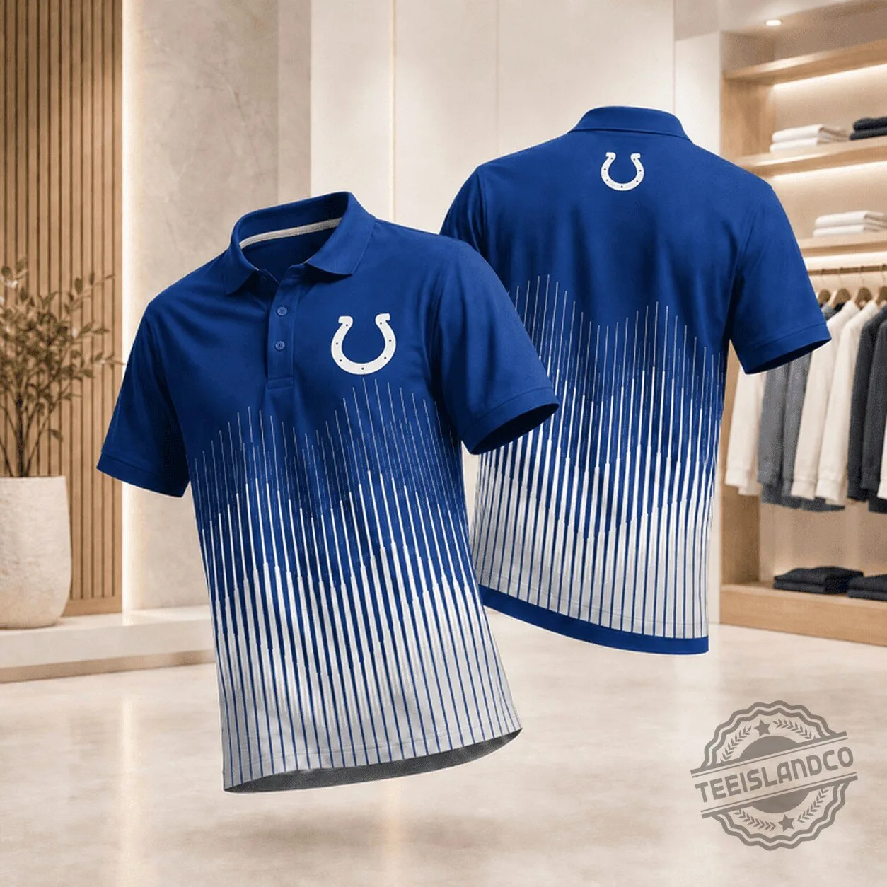 Indianapolis Colts NFL Fan Polo Shirt Dynamic Stripe Design 1 Indianapolis Colts NFL Fan Polo Shirt Dynamic Stripe Design