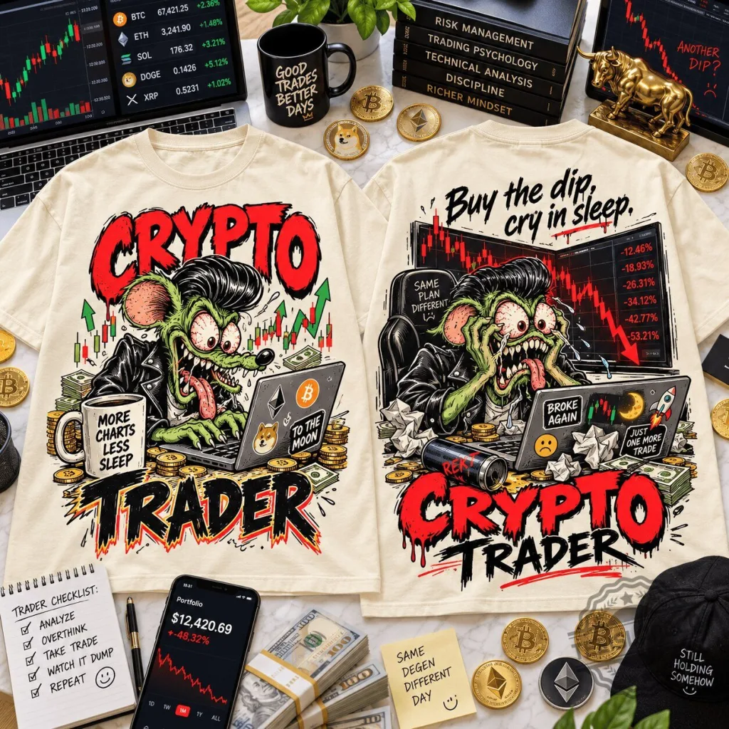 Rat Fink Crypto Trader Buy The Dip T-Shirt Rat Fink Crypto Trader Buy The Dip T-Shirt