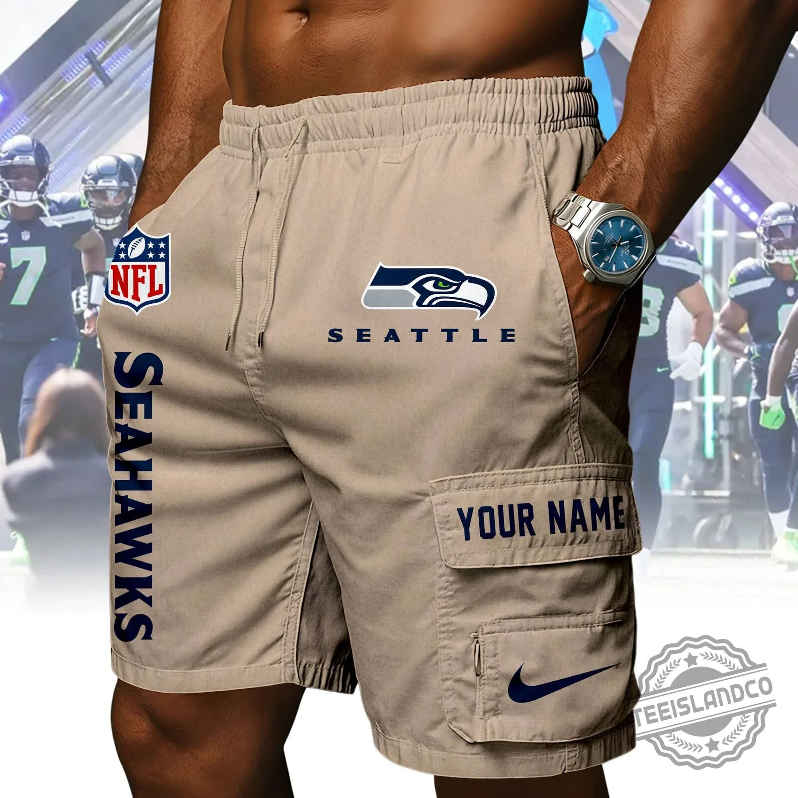 Seattle Seahawks NFL Football Team Navy Blue Athletic Shorts 11 Seattle Seahawks NFL Football Team Navy Blue Athletic Shorts