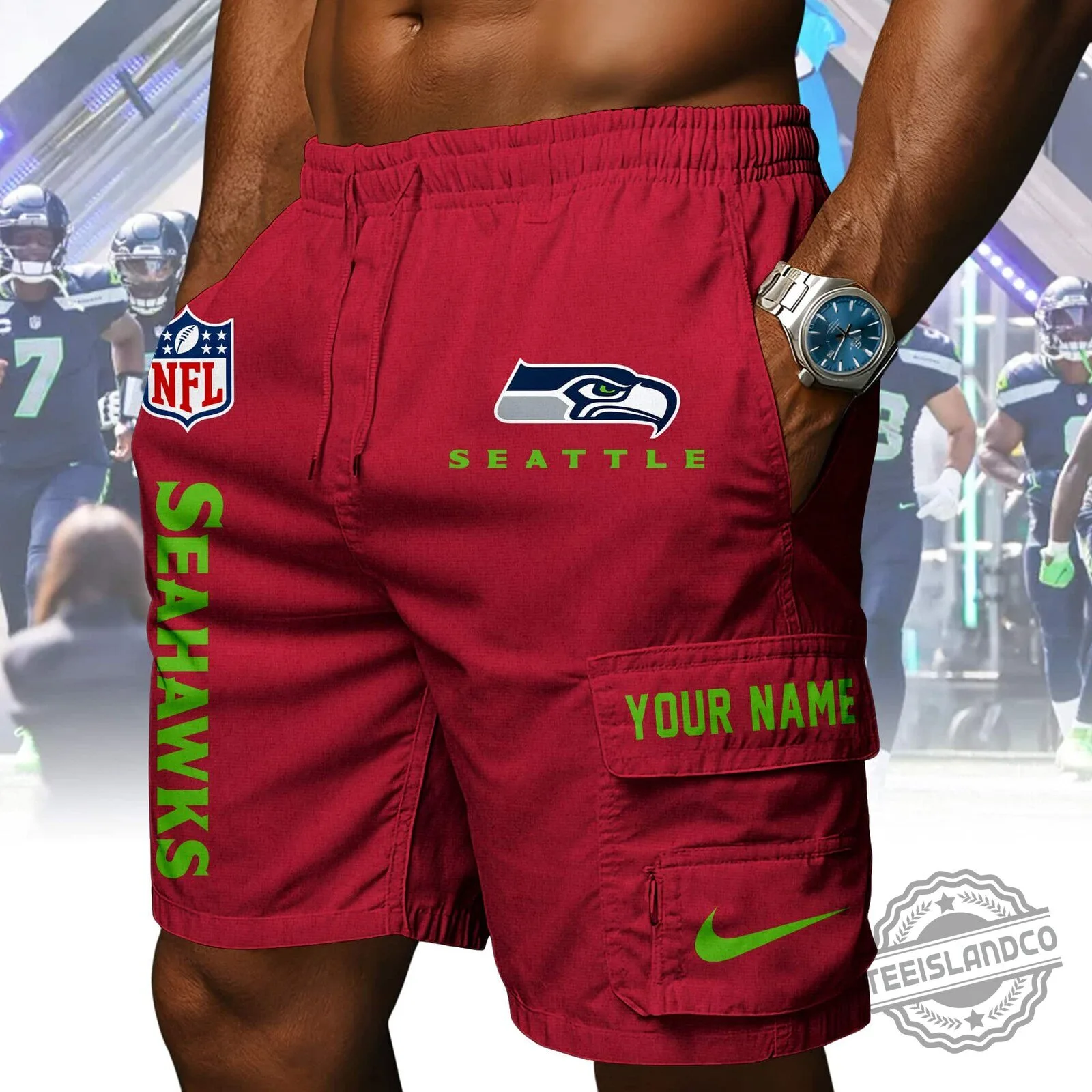 Seattle Seahawks NFL Football Team Navy Blue Athletic Shorts 12 Seattle Seahawks NFL Football Team Navy Blue Athletic Shorts