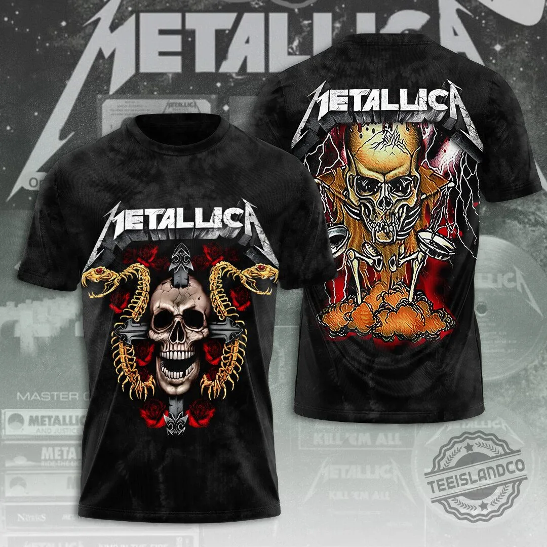 Metallica Skull and Snake Design Heavy Metal Band Music Fan T-Shirt 1 Metallica Skull and Snake Design Heavy Metal Band Music Fan T-Shirt