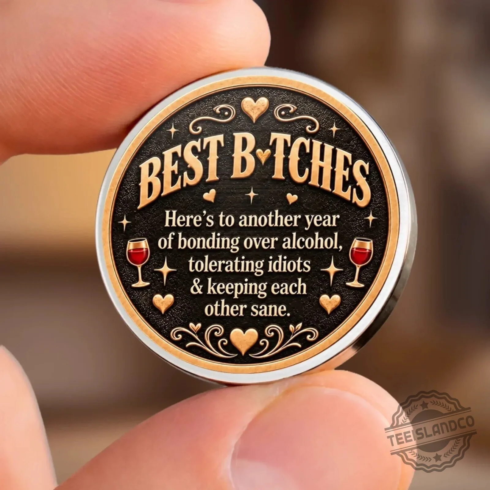 Best Bitches Skeleton Friends Personalized Pocket Hug Token Keychain 9 Best Bitches Skeleton Friends Personalized Pocket Hug Token Keychain